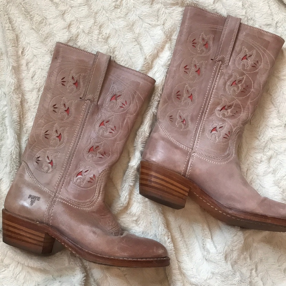 Dusty Pink FRYE Cowgirl Boots